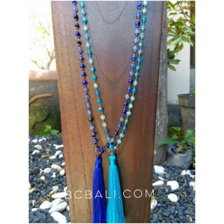 ceramic stones glass beads necklaces tassels bali